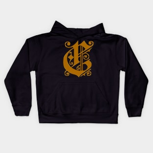 Golden Letter C Kids Hoodie